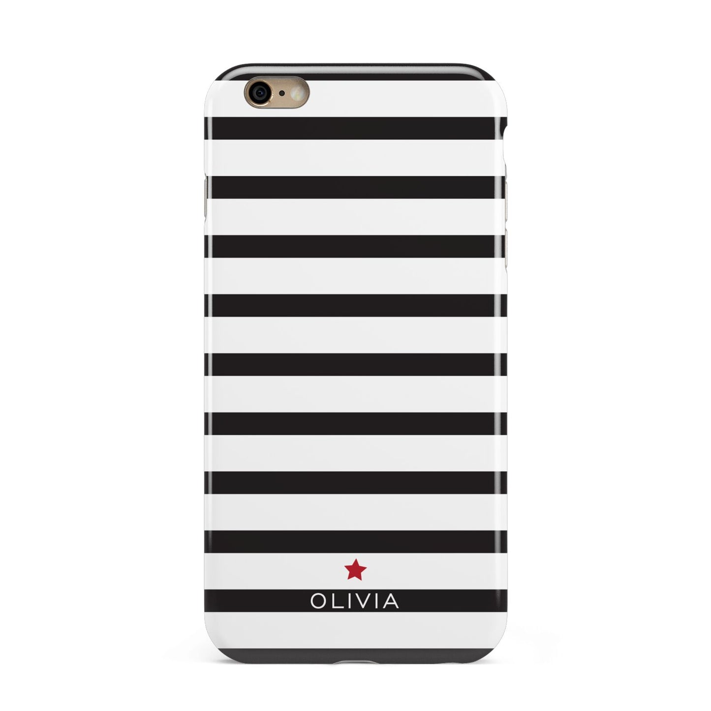 Personalised Name Black White Apple iPhone 6 Plus 3D Tough Case