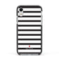 Personalised Name Black White Apple iPhone XR Impact Case Black Edge on Silver Phone