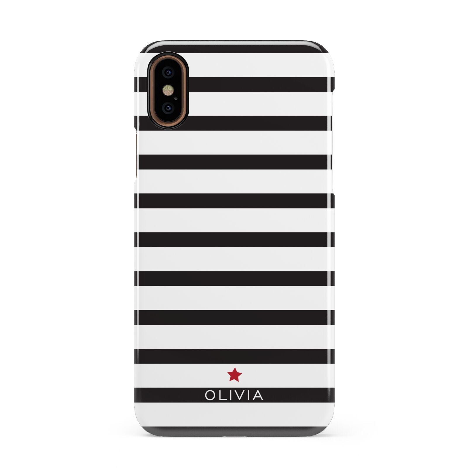 Personalised Name Black White Apple iPhone XS 3D Snap Case