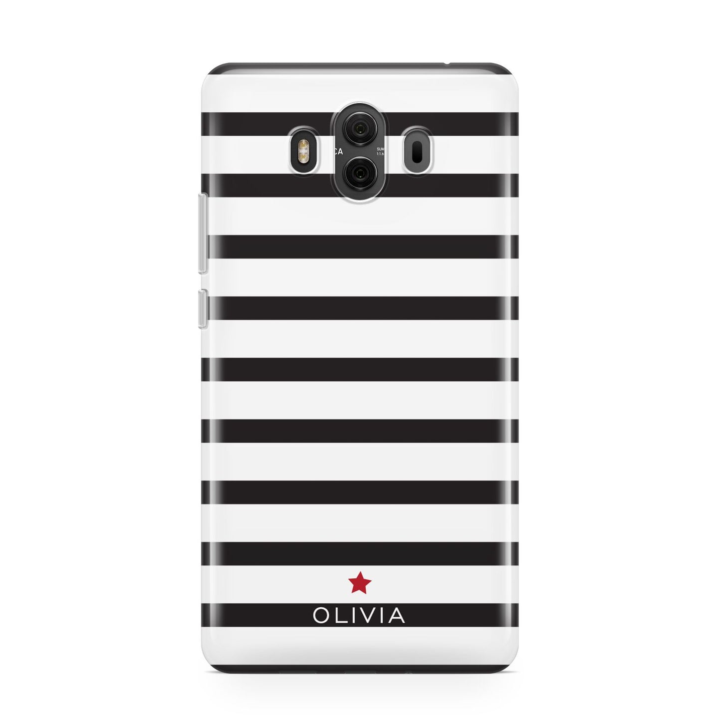 Personalised Name Black White Huawei Mate 10 Protective Phone Case