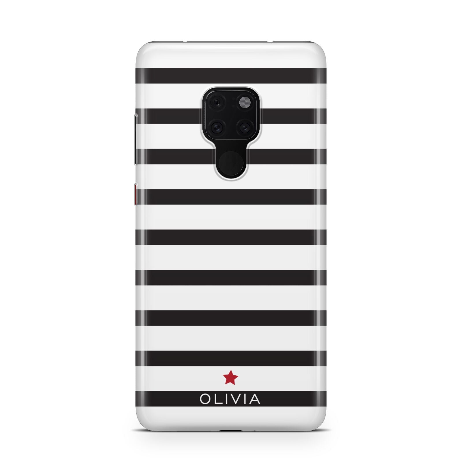 Personalised Name Black White Huawei Mate 20 Phone Case