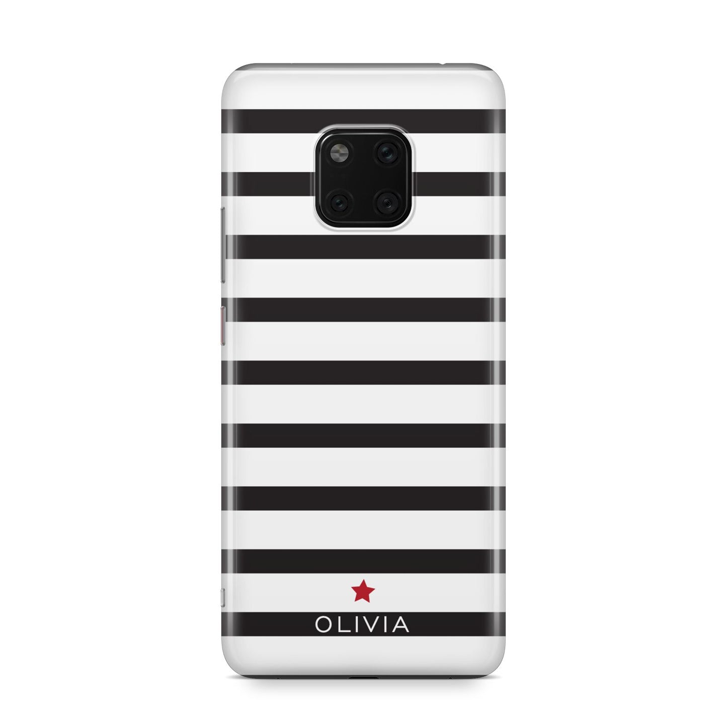Personalised Name Black White Huawei Mate 20 Pro Phone Case