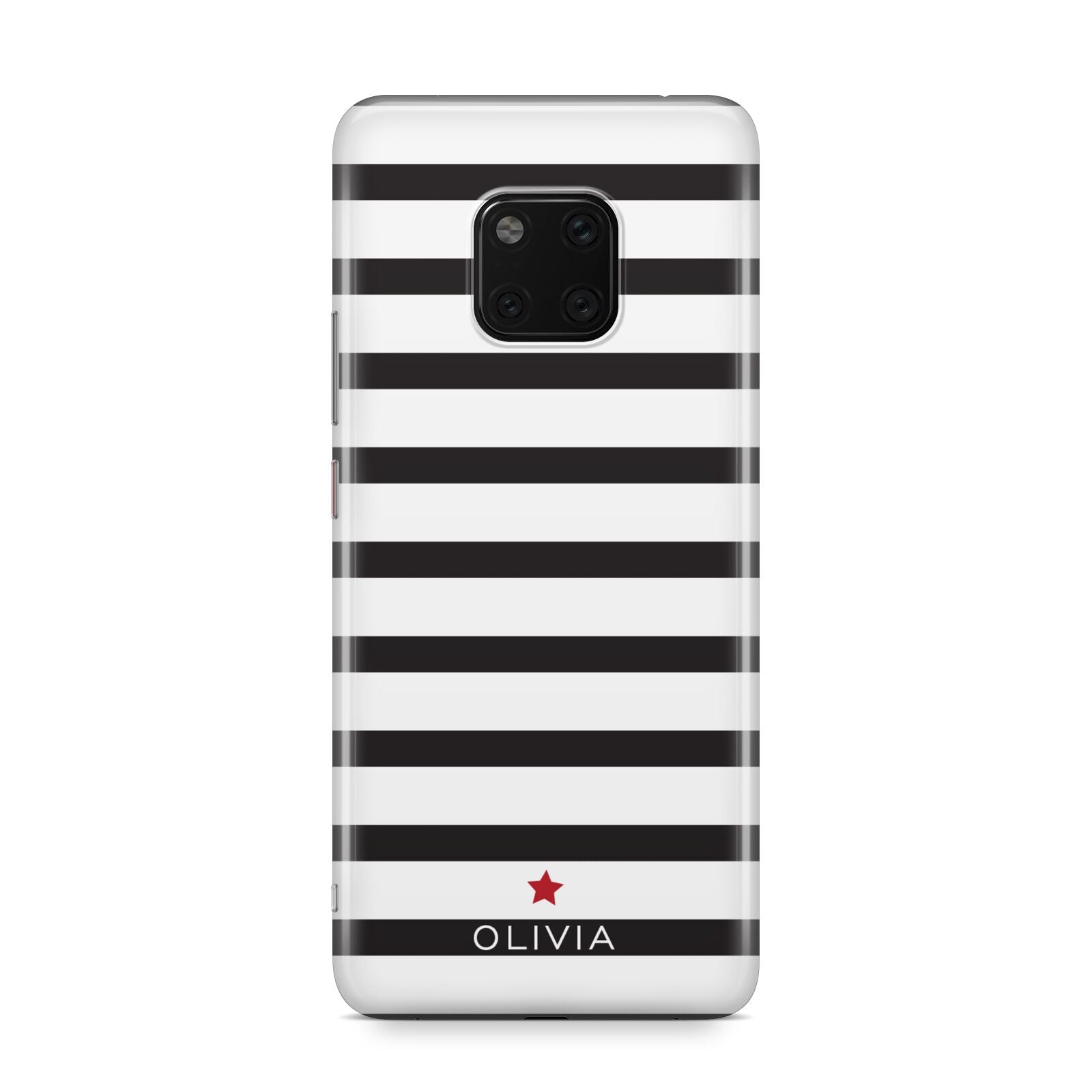Personalised Name Black White Huawei Mate 20 Pro Phone Case