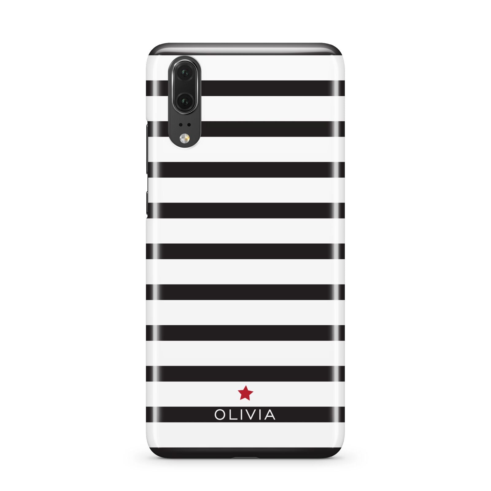 Personalised Name Black White Huawei P20 Phone Case