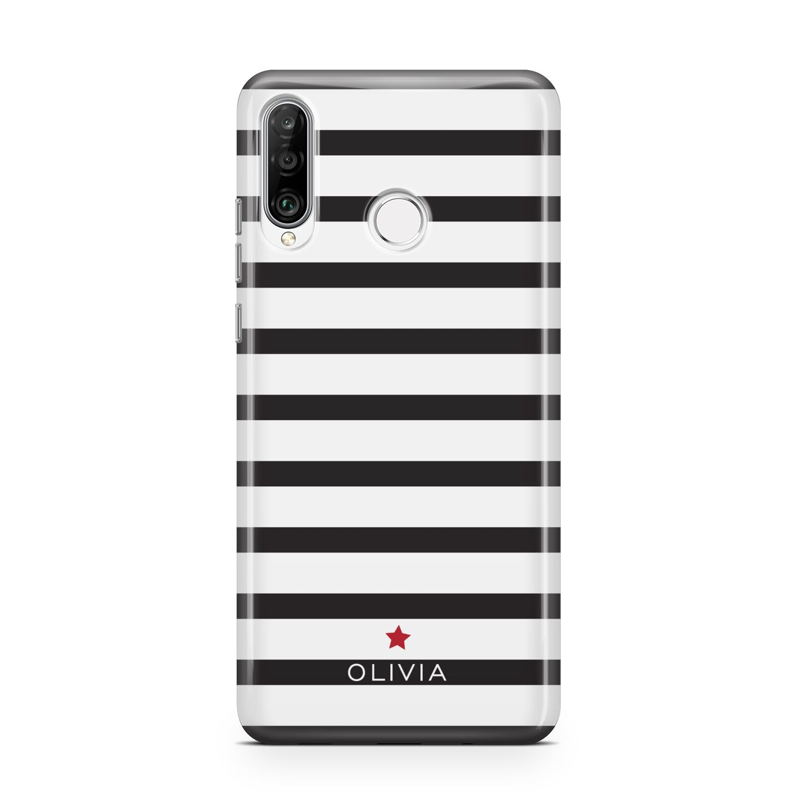 Personalised Name Black White Huawei P30 Lite Phone Case