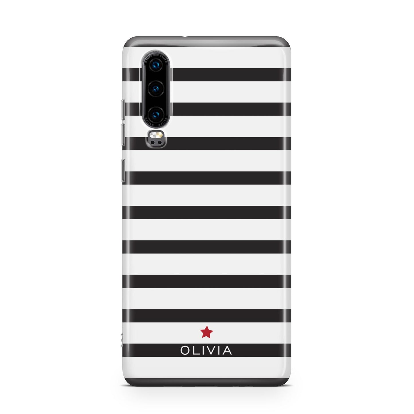 Personalised Name Black White Huawei P30 Phone Case