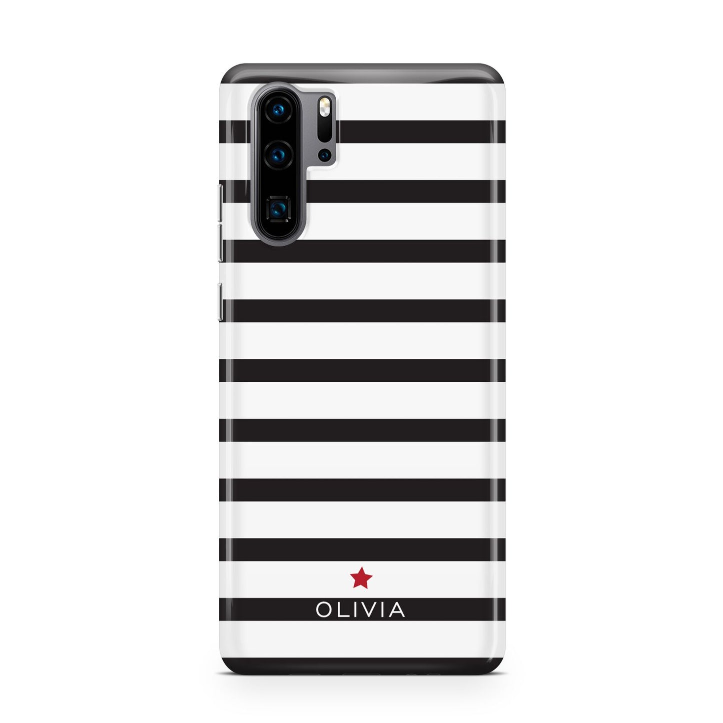 Personalised Name Black White Huawei P30 Pro Phone Case