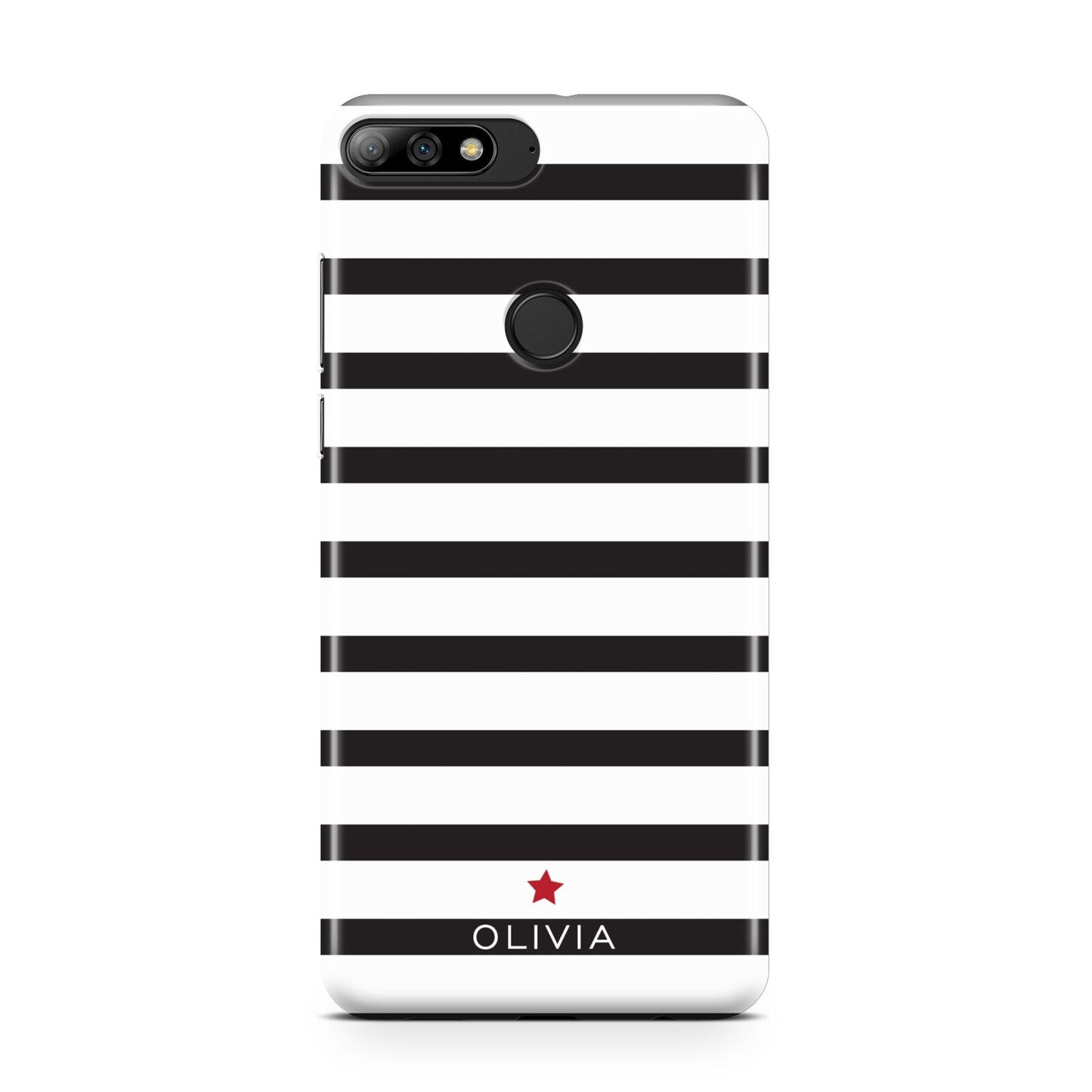 Personalised Name Black White Huawei Y7 2018