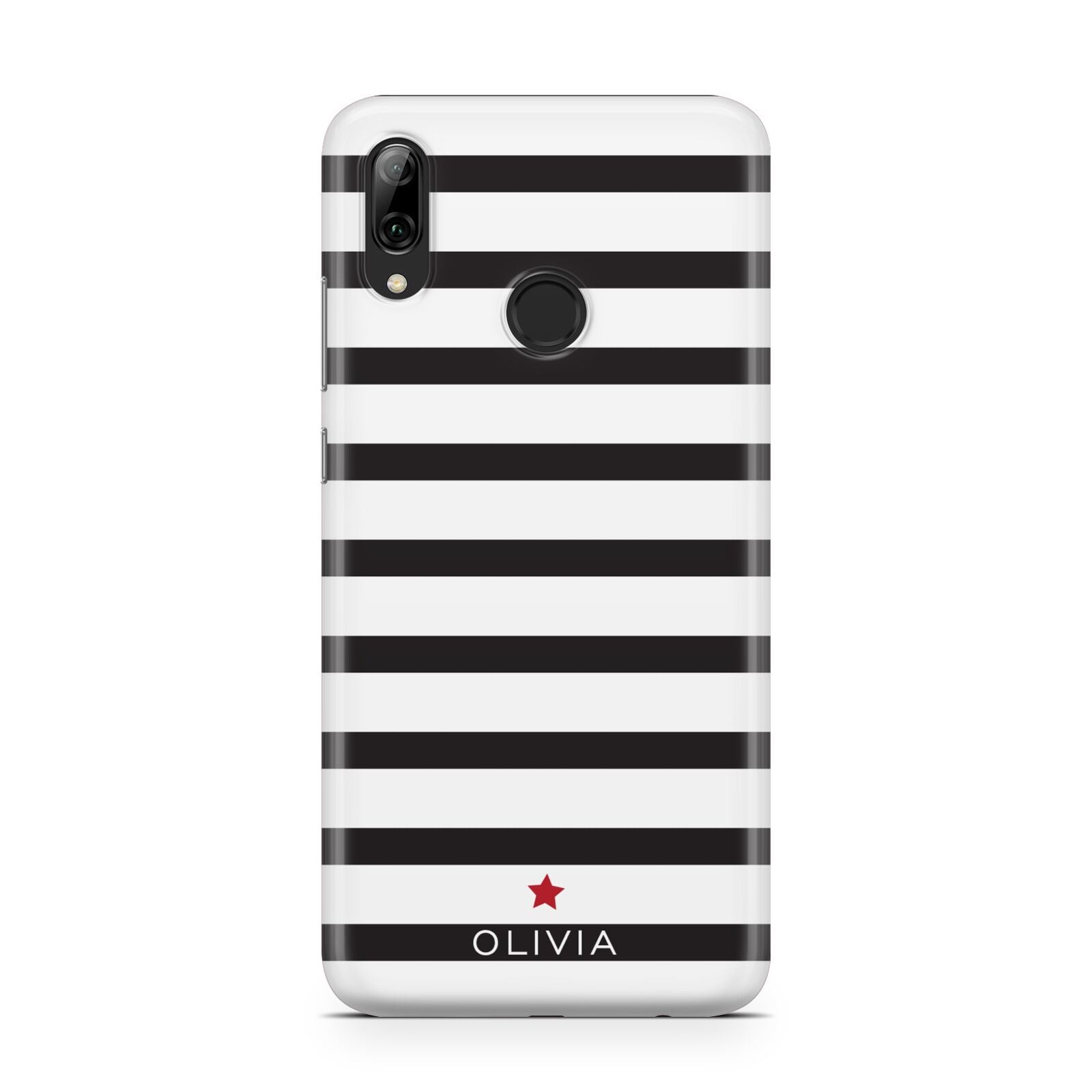 Personalised Name Black White Huawei Y7 2019