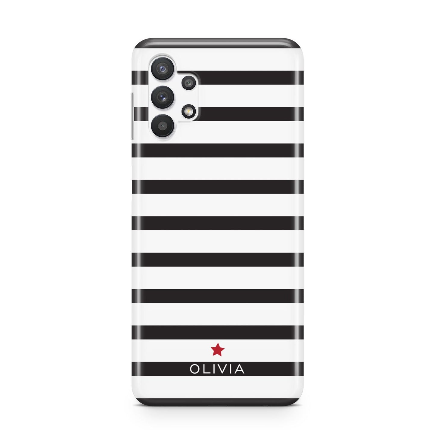 Personalised Name Black White Samsung A32 5G Case