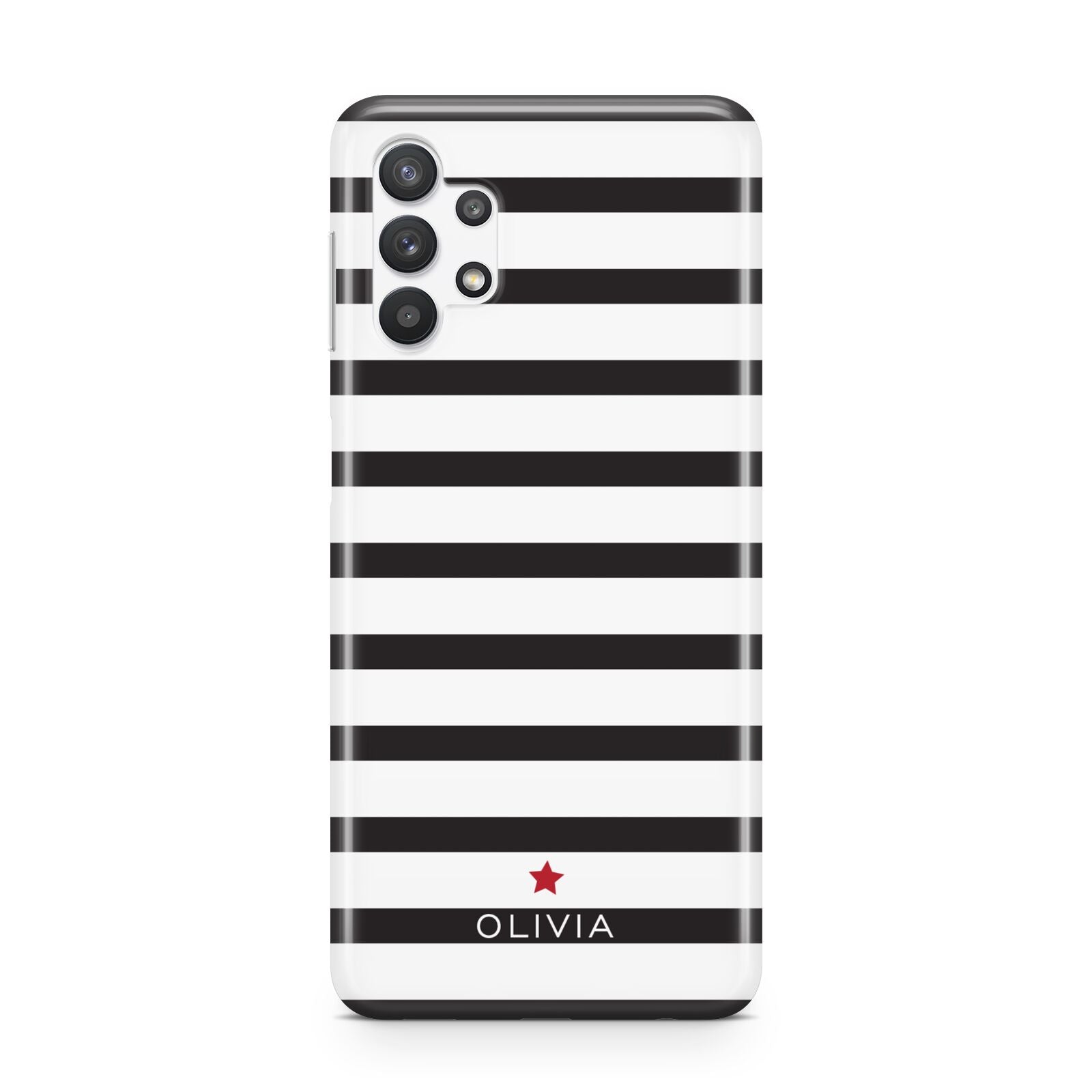 Personalised Name Black White Samsung A32 5G Case