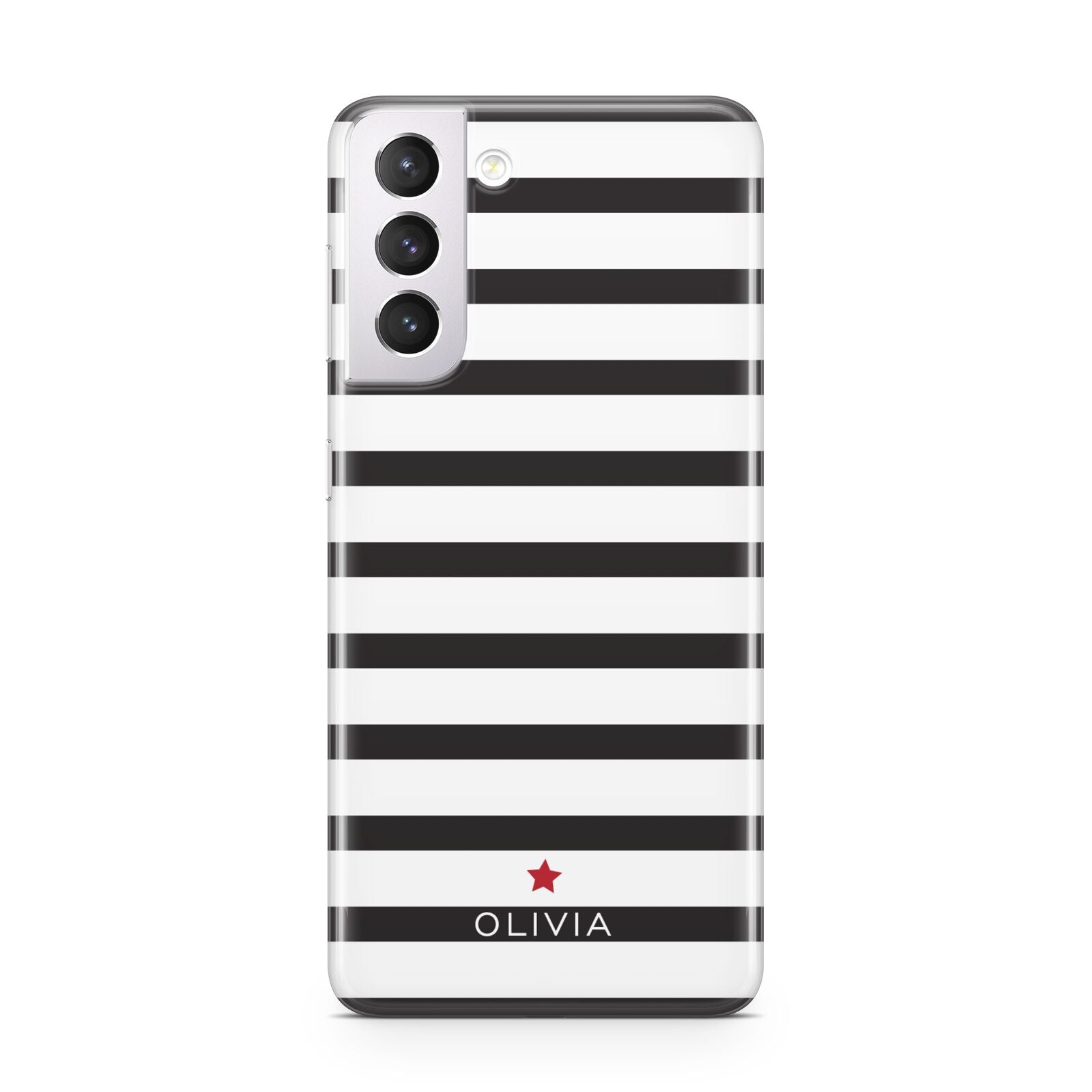 Personalised Name Black White Samsung S21 Case