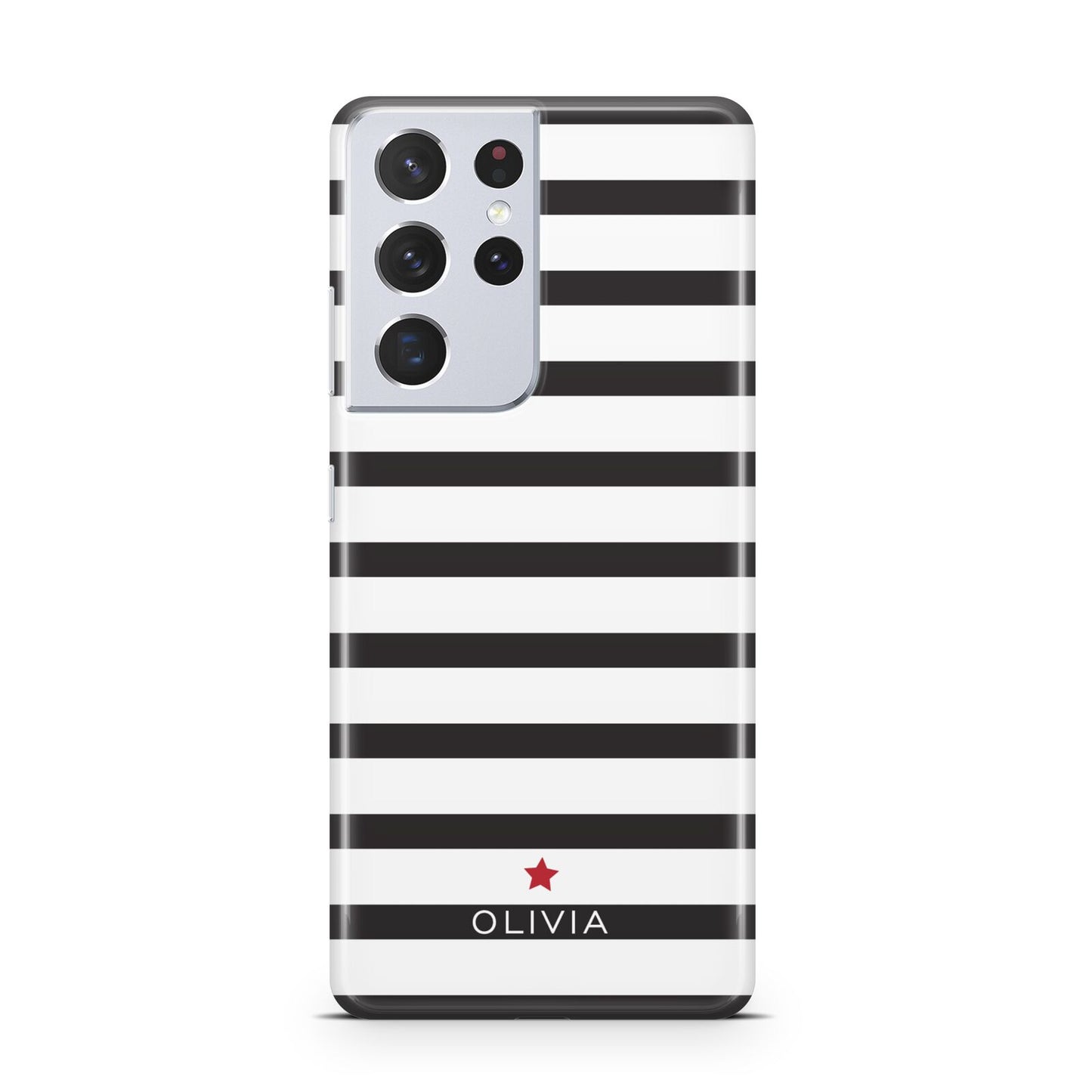 Personalised Name Black White Samsung S21 Ultra Case