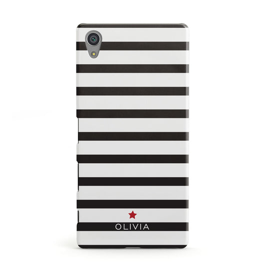 Personalised Name Black White Sony Xperia Case