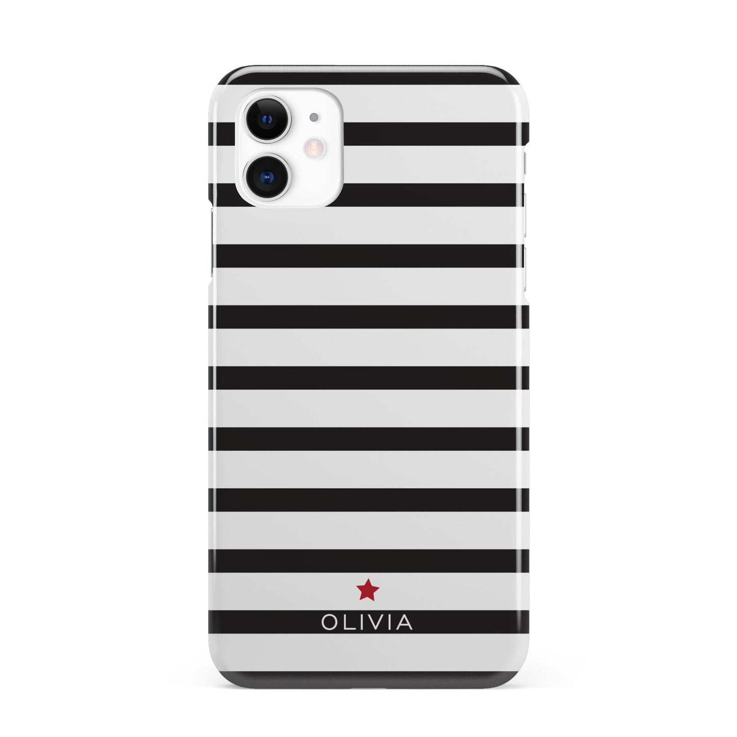 Personalised Name Black White iPhone 11 3D Snap Case