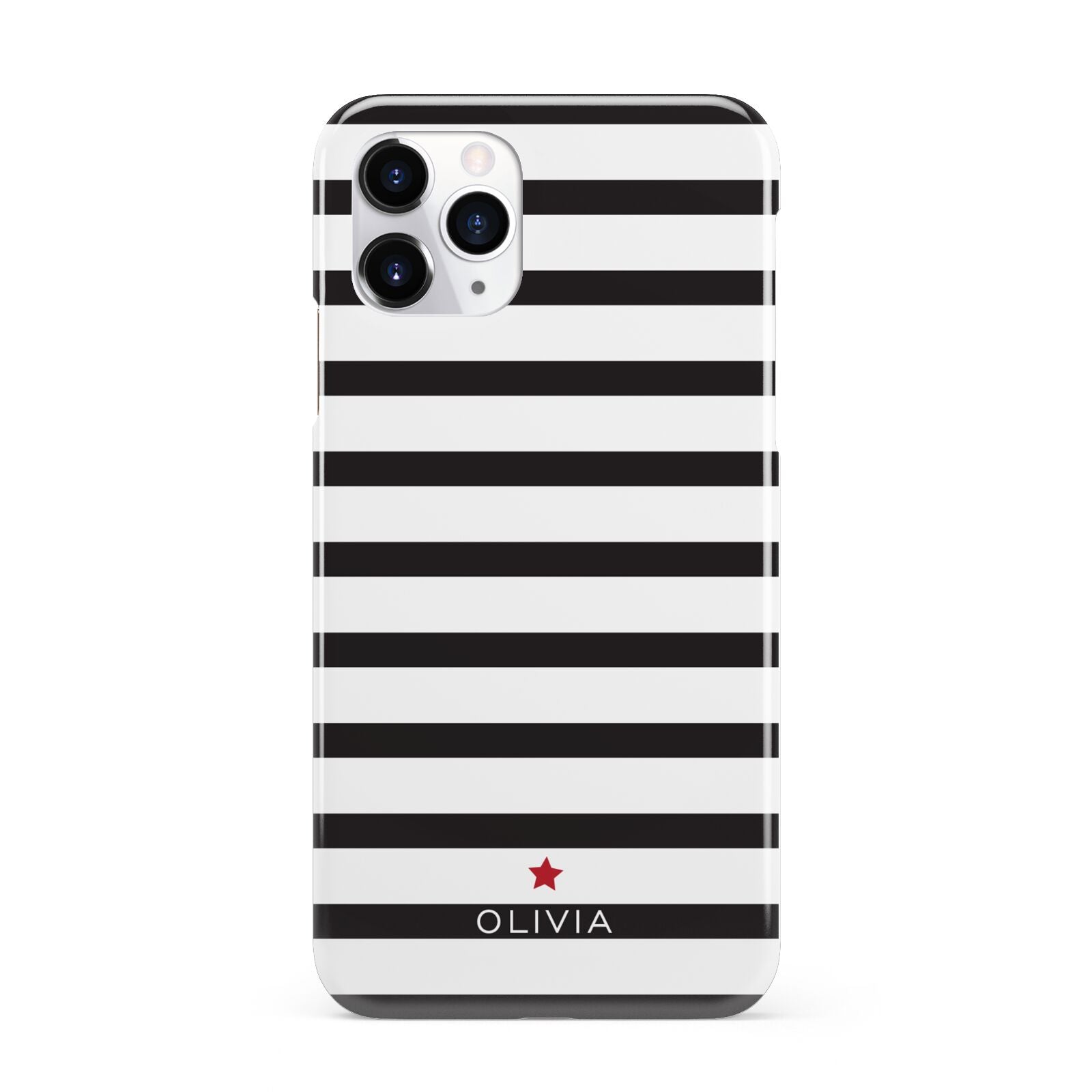 Personalised Name Black White iPhone 11 Pro 3D Snap Case