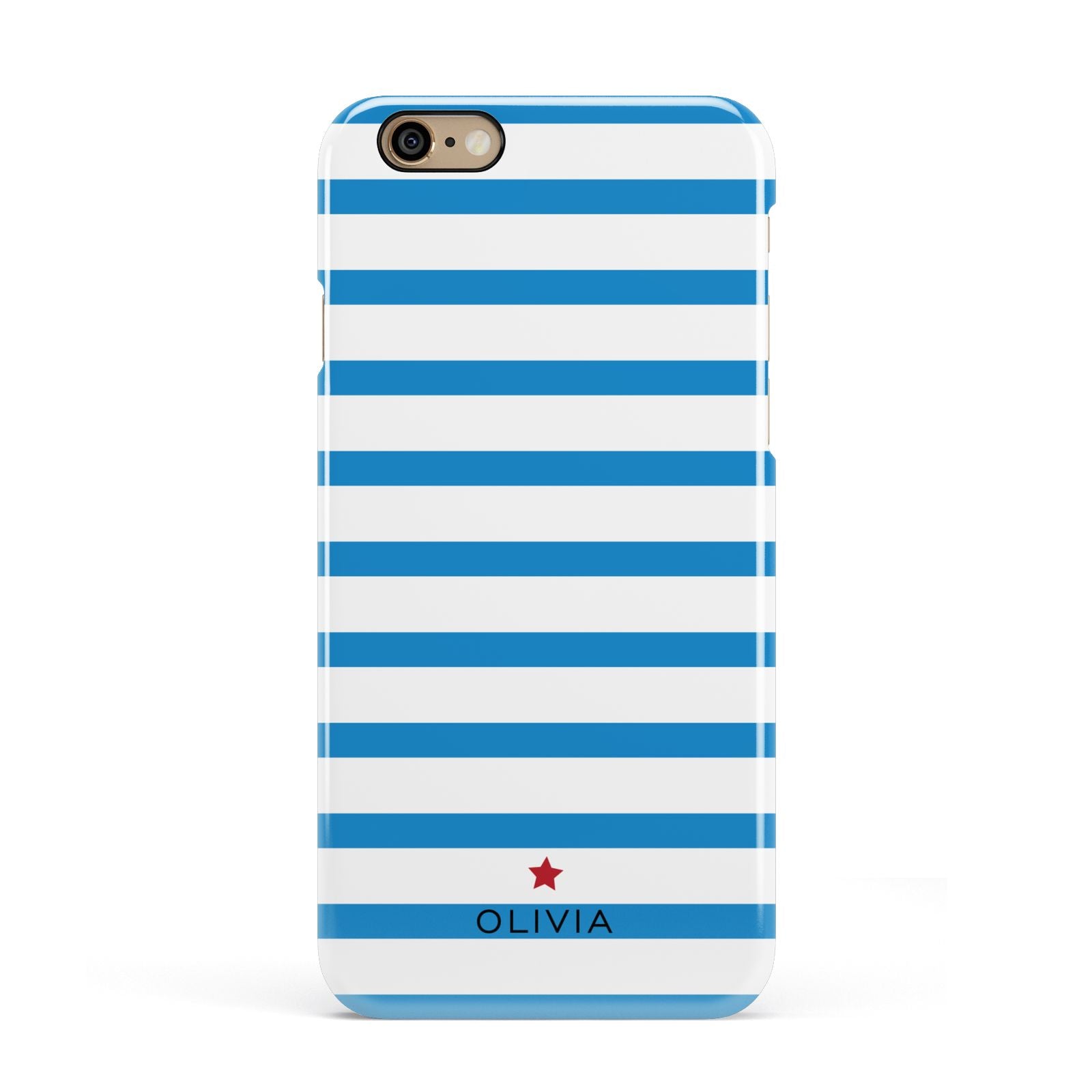 Personalised Name Blue White Apple iPhone 6 3D Snap Case