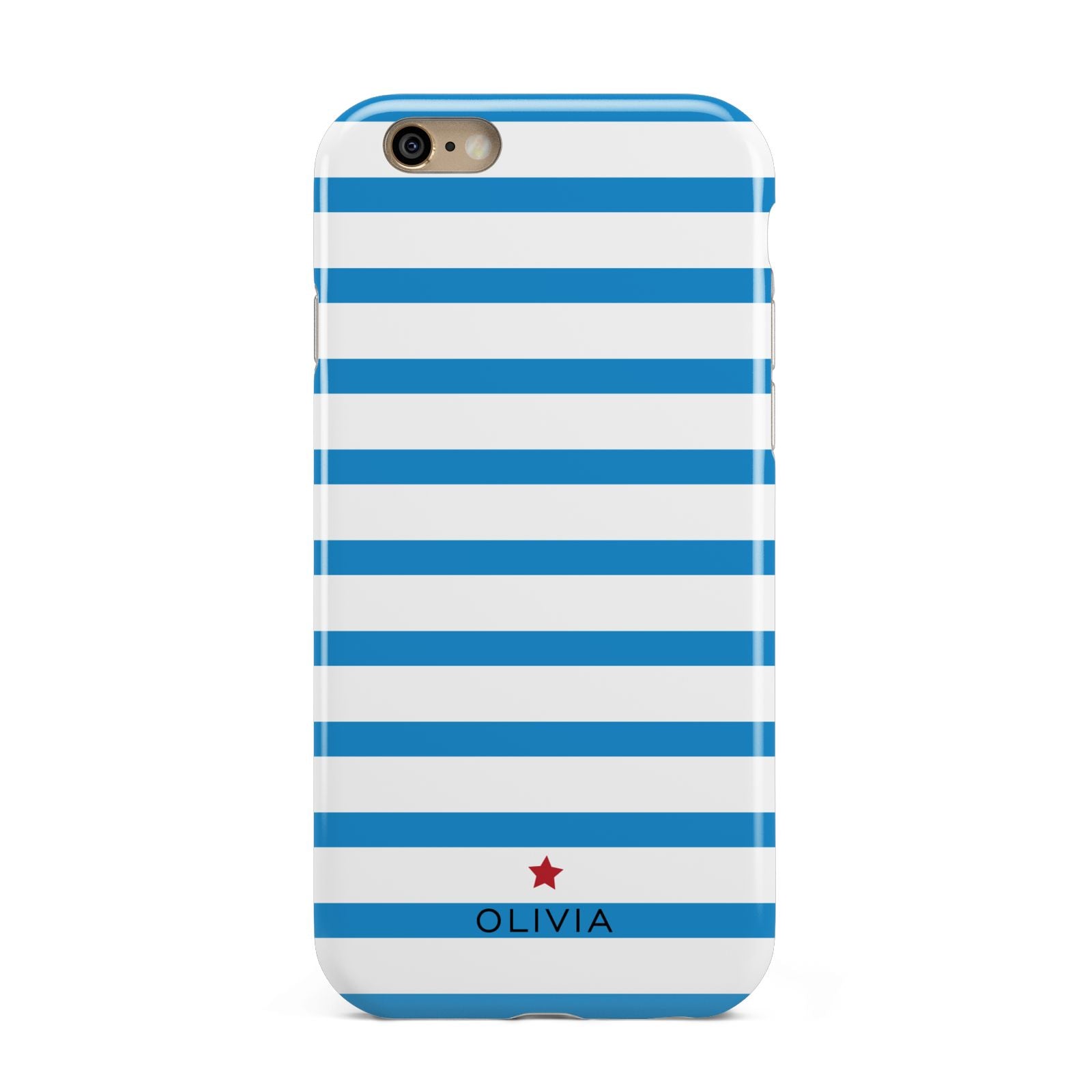 Personalised Name Blue White Apple iPhone 6 3D Tough Case