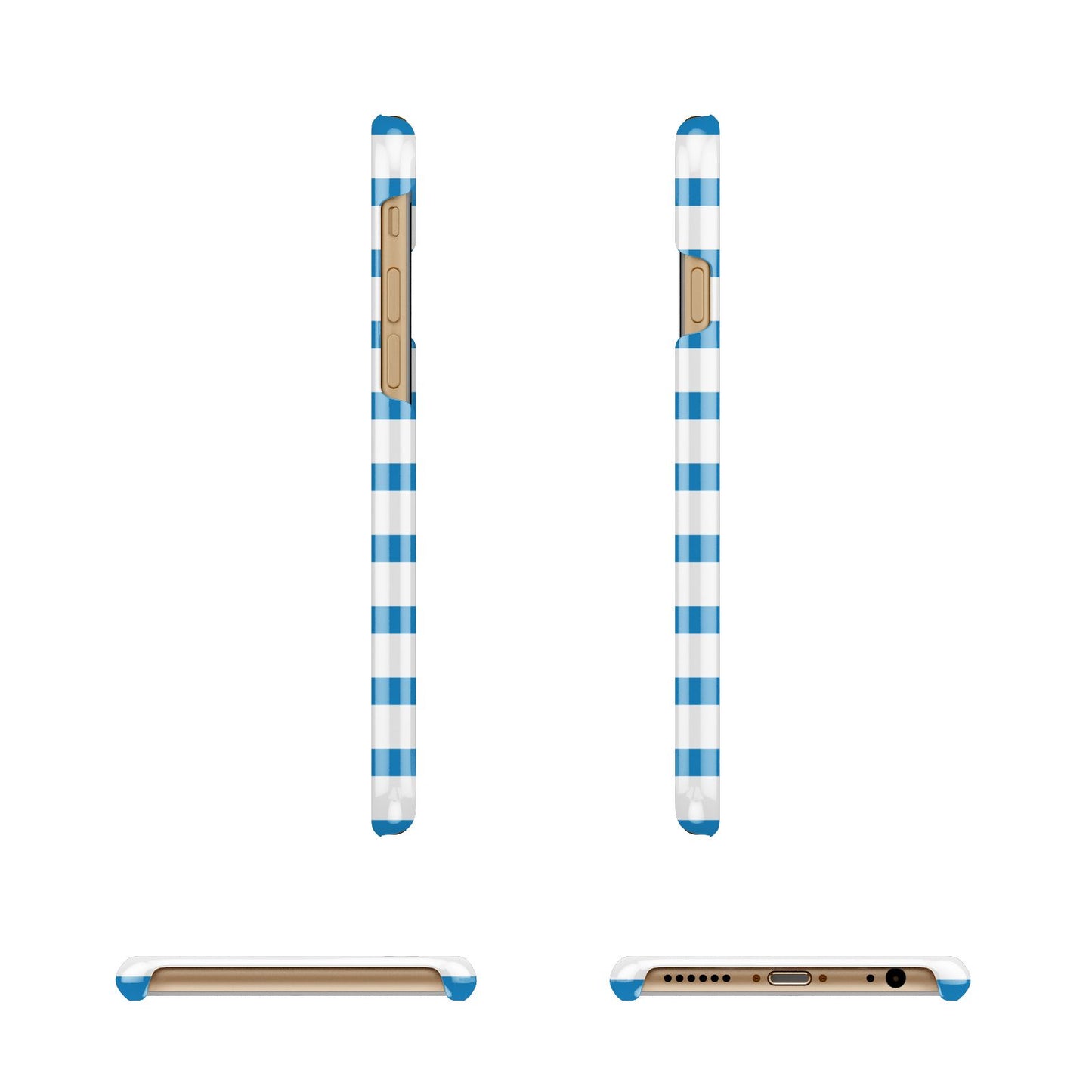 Personalised Name Blue White Apple iPhone 6 3D Wrap Snap Case Angled Images