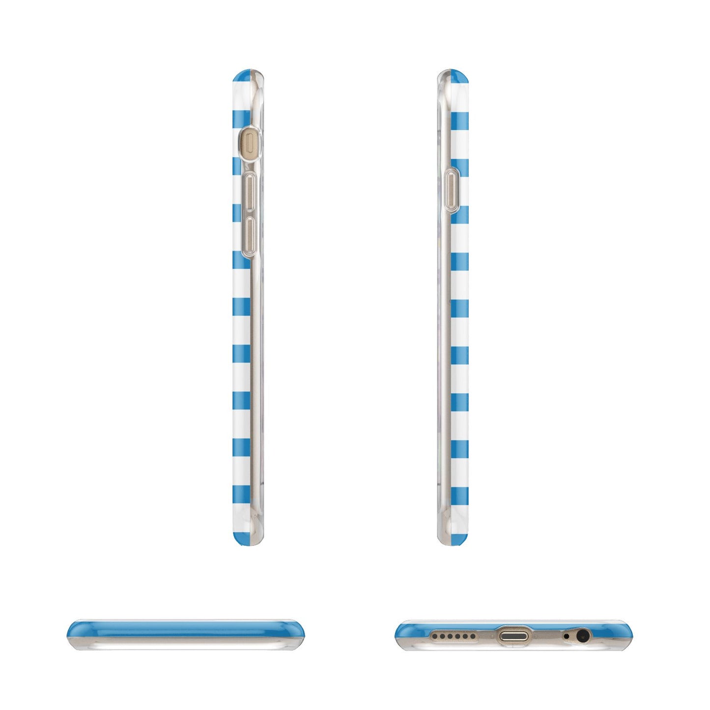 Personalised Name Blue White Apple iPhone 6 3D Wrap Tough Case Alternative Image Angles