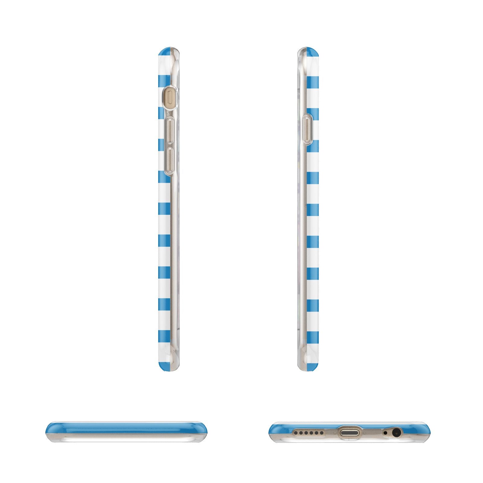 Personalised Name Blue White Apple iPhone 6 3D Wrap Tough Case Alternative Image Angles