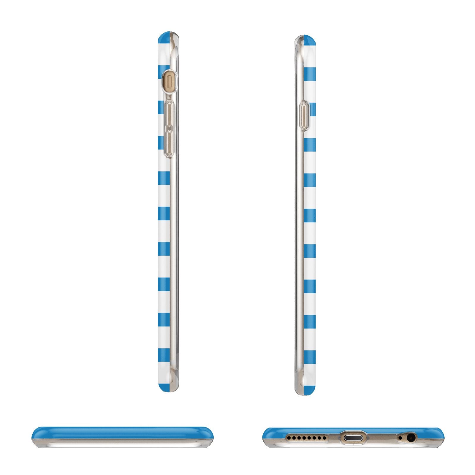 Personalised Name Blue White Apple iPhone 6 Plus 3D Wrap Tough Case Alternative Image Angles