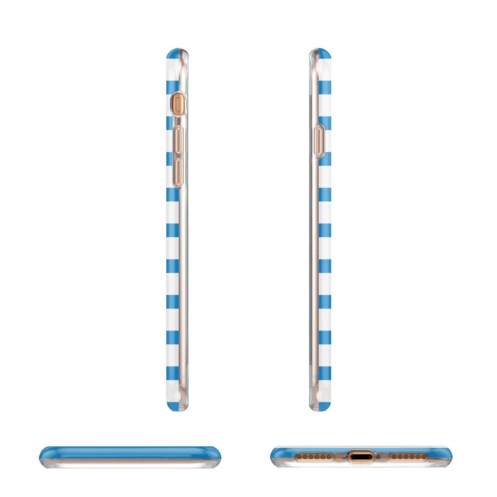 Personalised Name Blue White Apple iPhone 7 8 3D Wrap Tough Case Alternative Image Angles