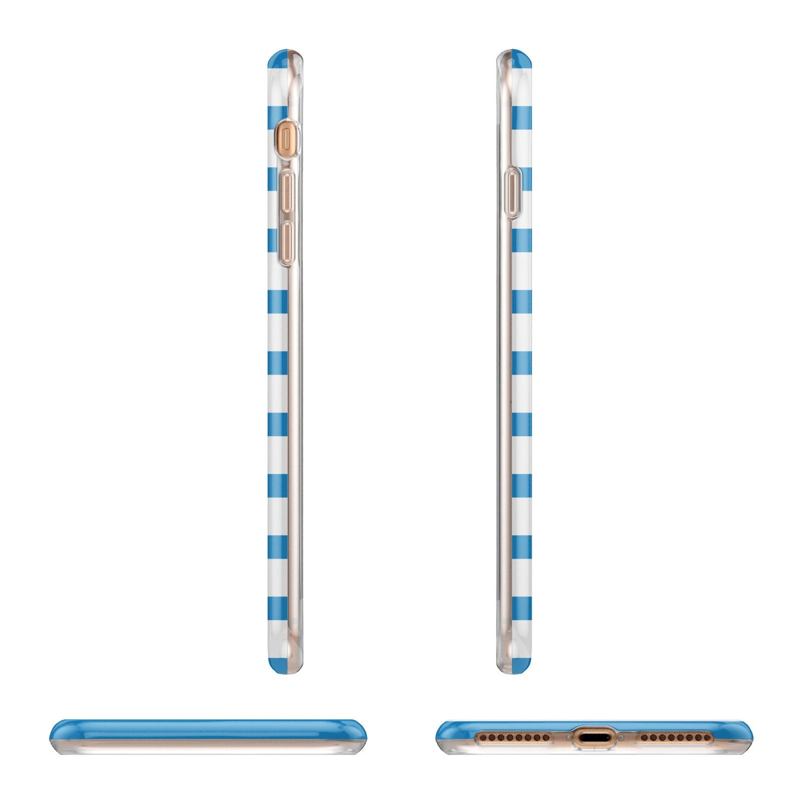 Personalised Name Blue White Apple iPhone 7 8 Plus 3D Wrap Tough Case Alternative Image Angles