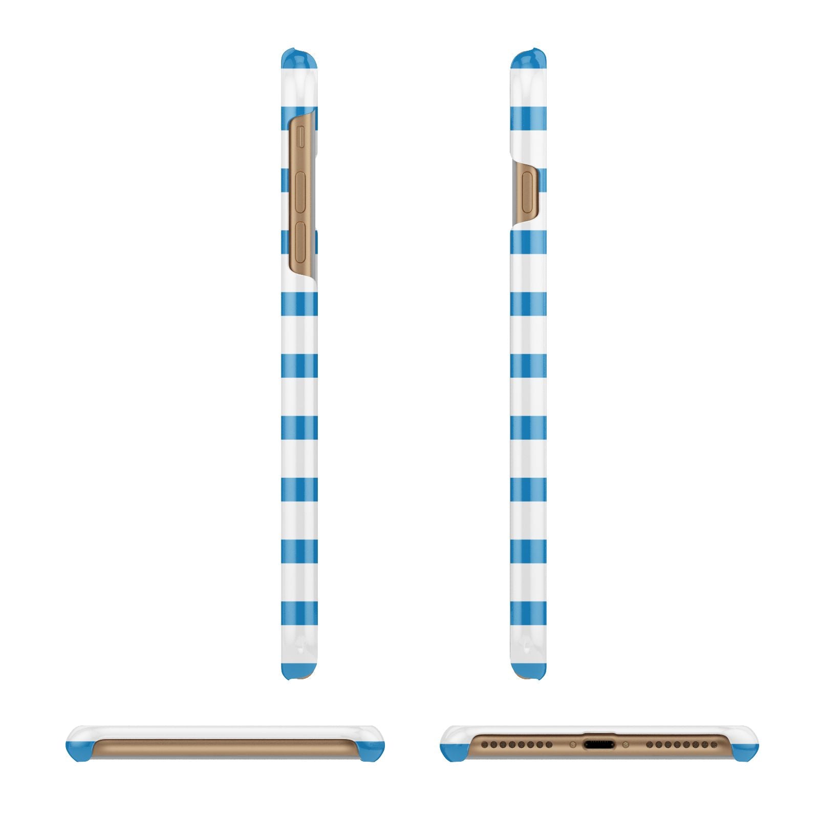 Personalised Name Blue White Apple iPhone 7 Plus 3D Wrap Snap Case Angled Images