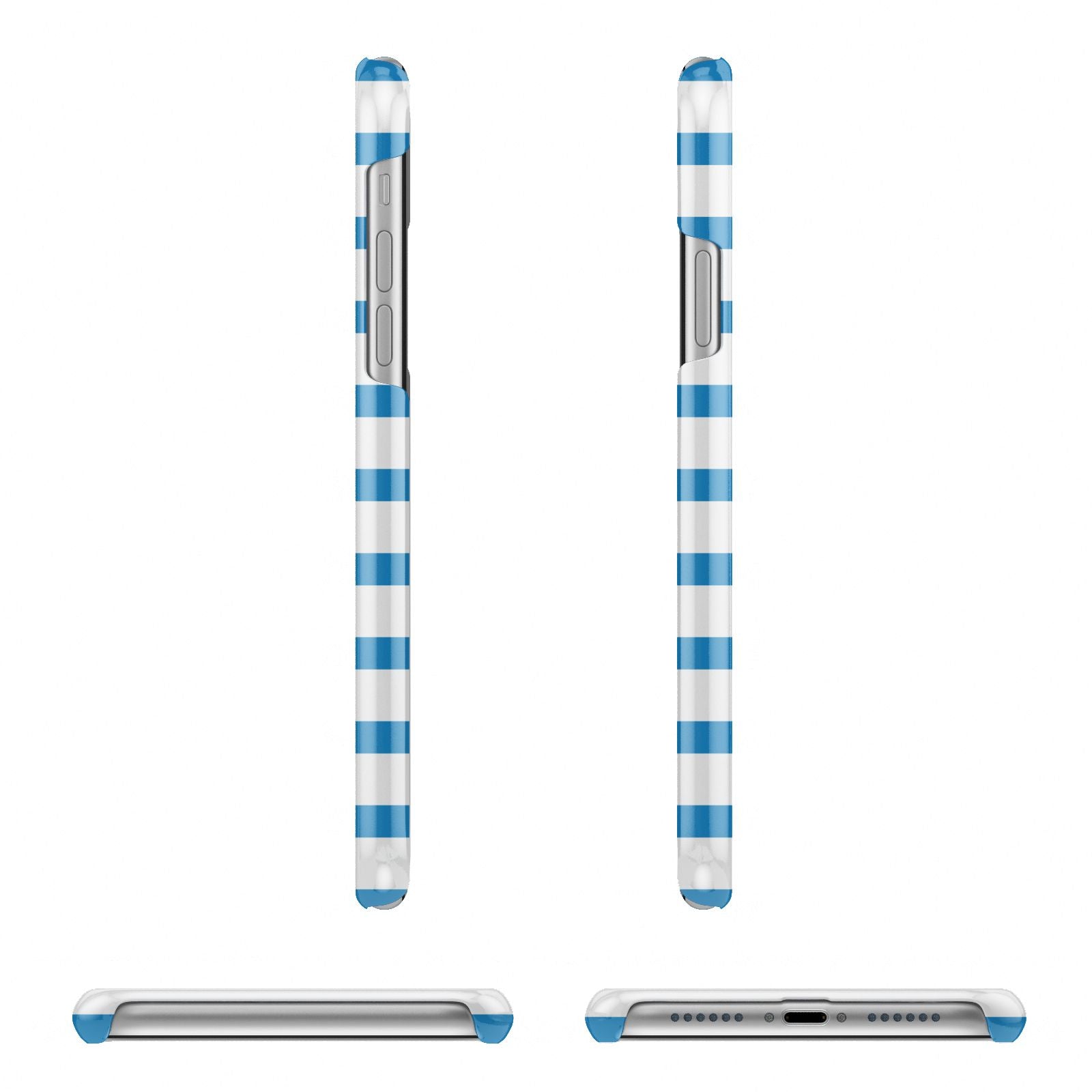 Personalised Name Blue White Apple iPhone XR 3D Wrap Snap Case Angled Images on White Phone