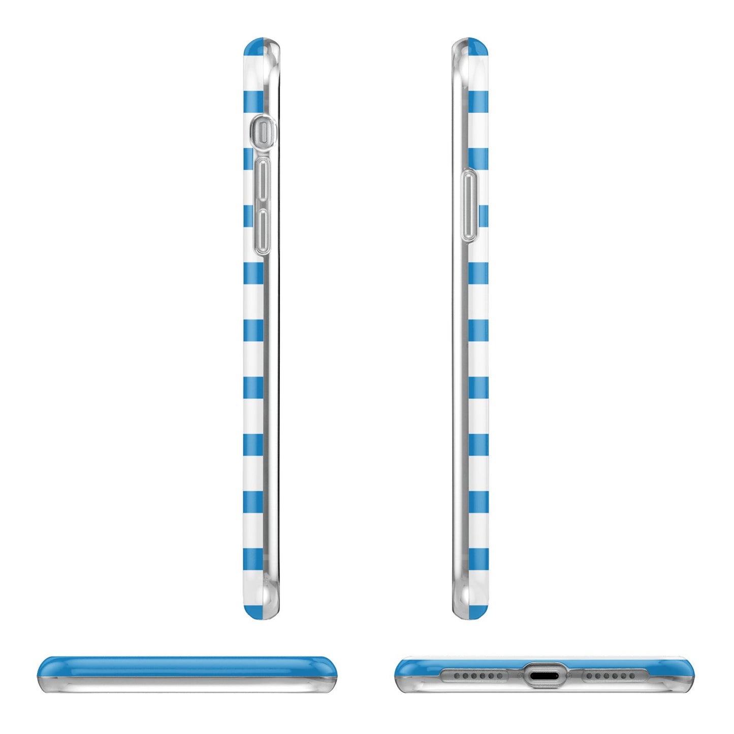 Personalised Name Blue White Apple iPhone XR in White with 3D Wrap Tough Case Alternative Image Angles