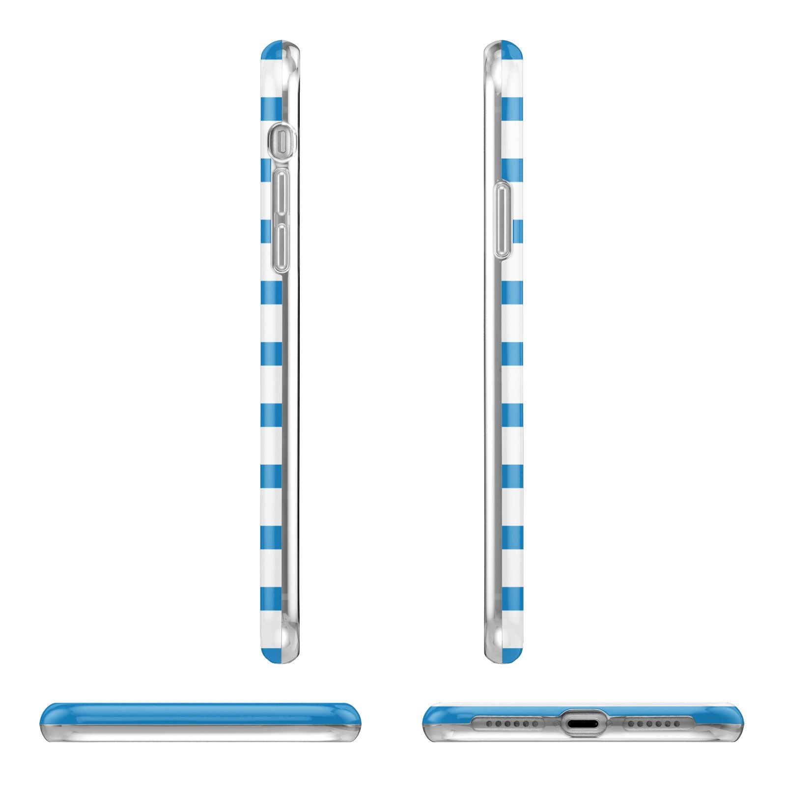 Personalised Name Blue White Apple iPhone XR in White with 3D Wrap Tough Case Alternative Image Angles