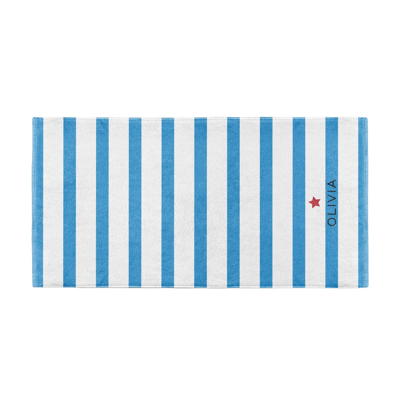 Personalised Name Blue White Beach Towel Alternative Image