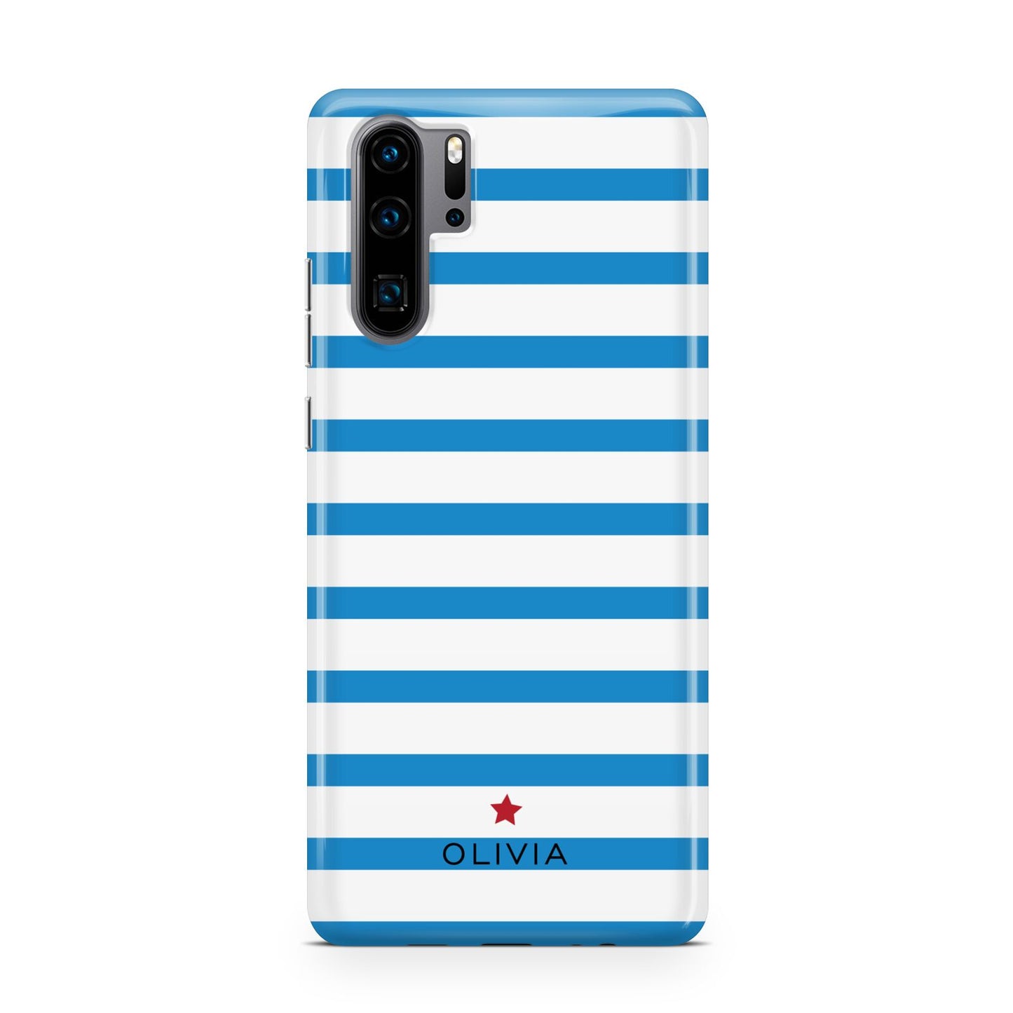 Personalised Name Blue White Huawei P30 Pro Phone Case