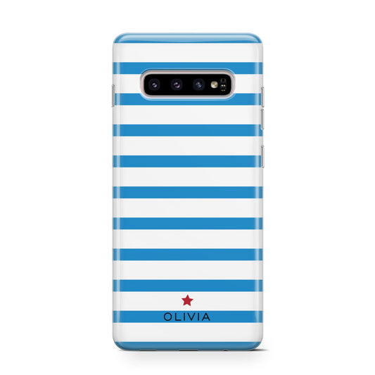 Personalised Name Blue White Protective Samsung Galaxy Case