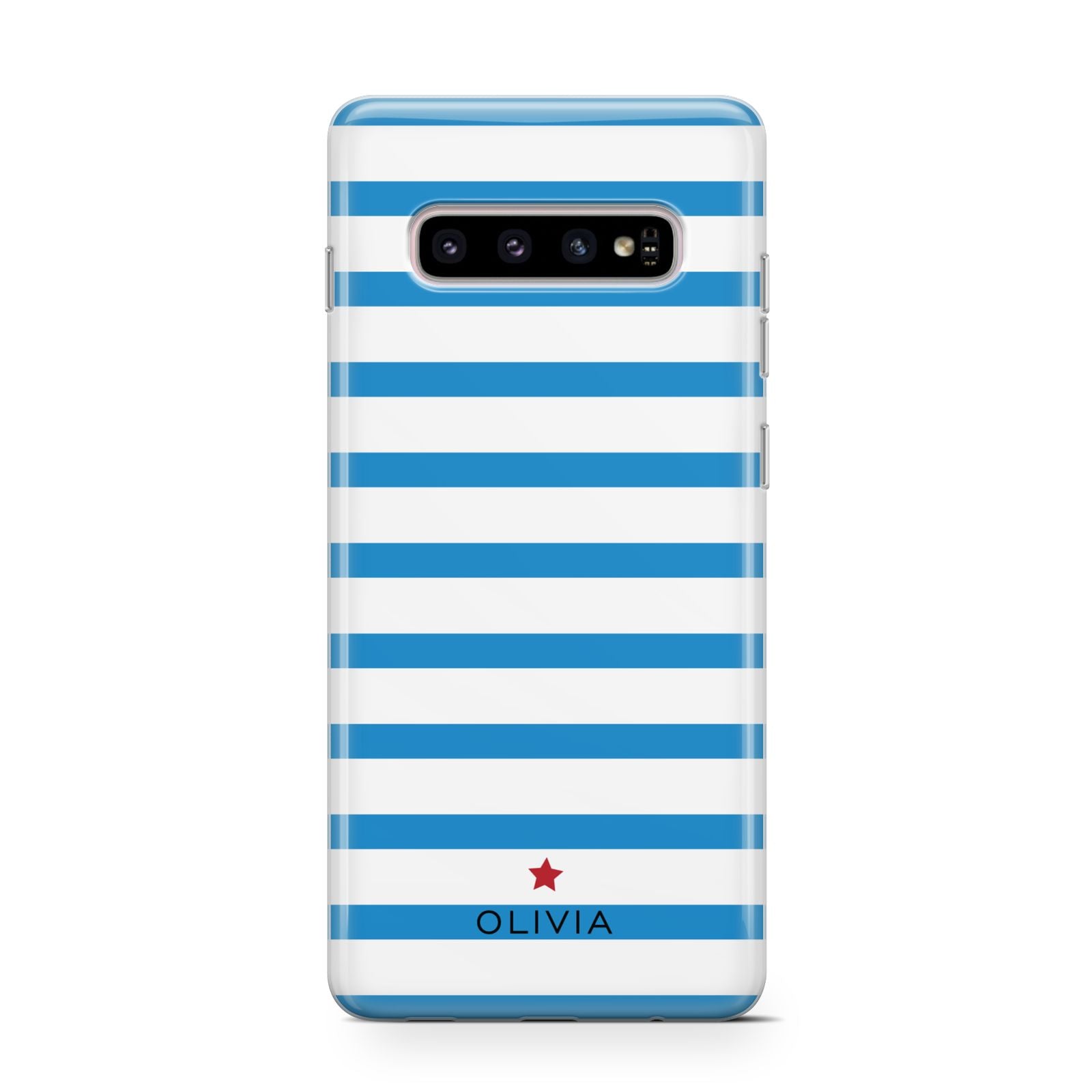 Personalised Name Blue White Samsung Galaxy S10 Case