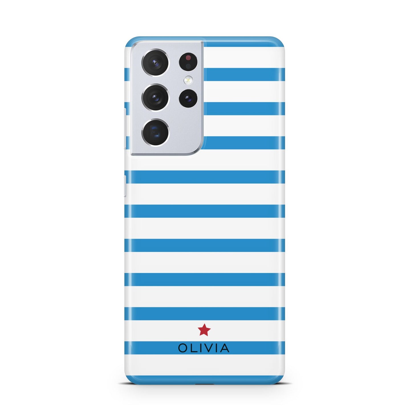 Personalised Name Blue White Samsung S21 Ultra Case