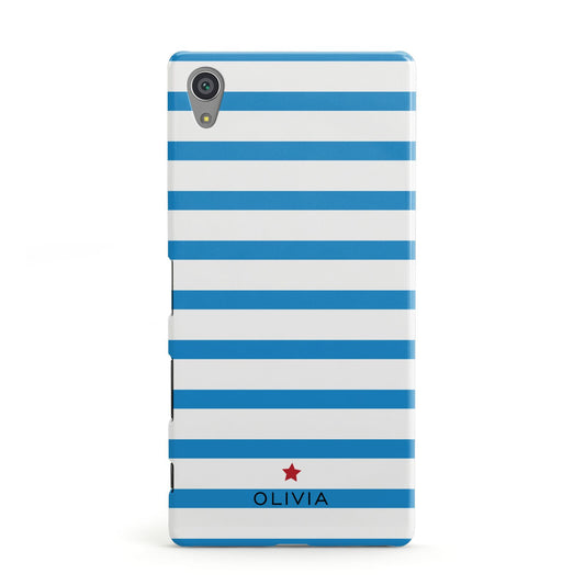 Personalised Name Blue White Sony Xperia Case