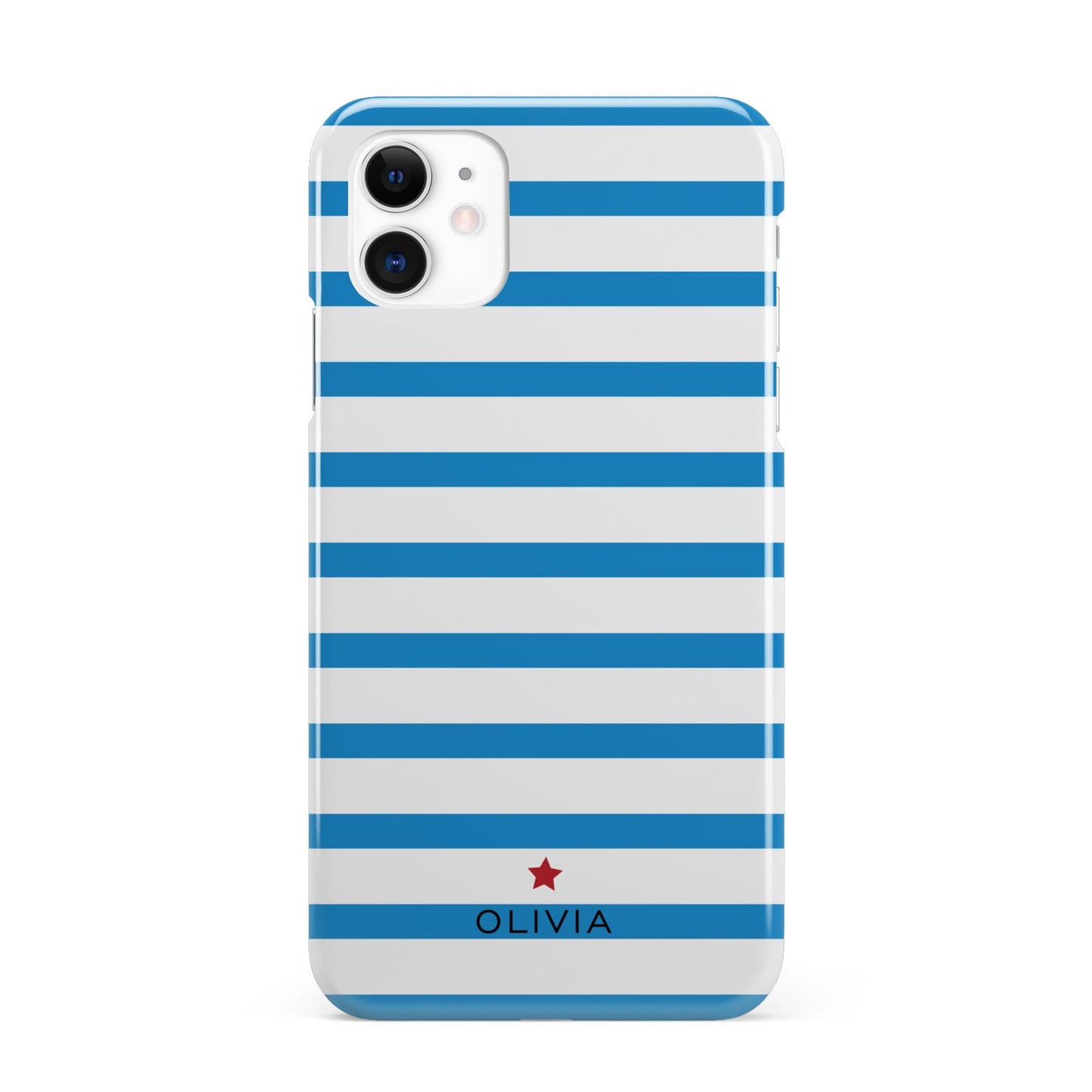 Personalised Name Blue White iPhone 11 3D Snap Case