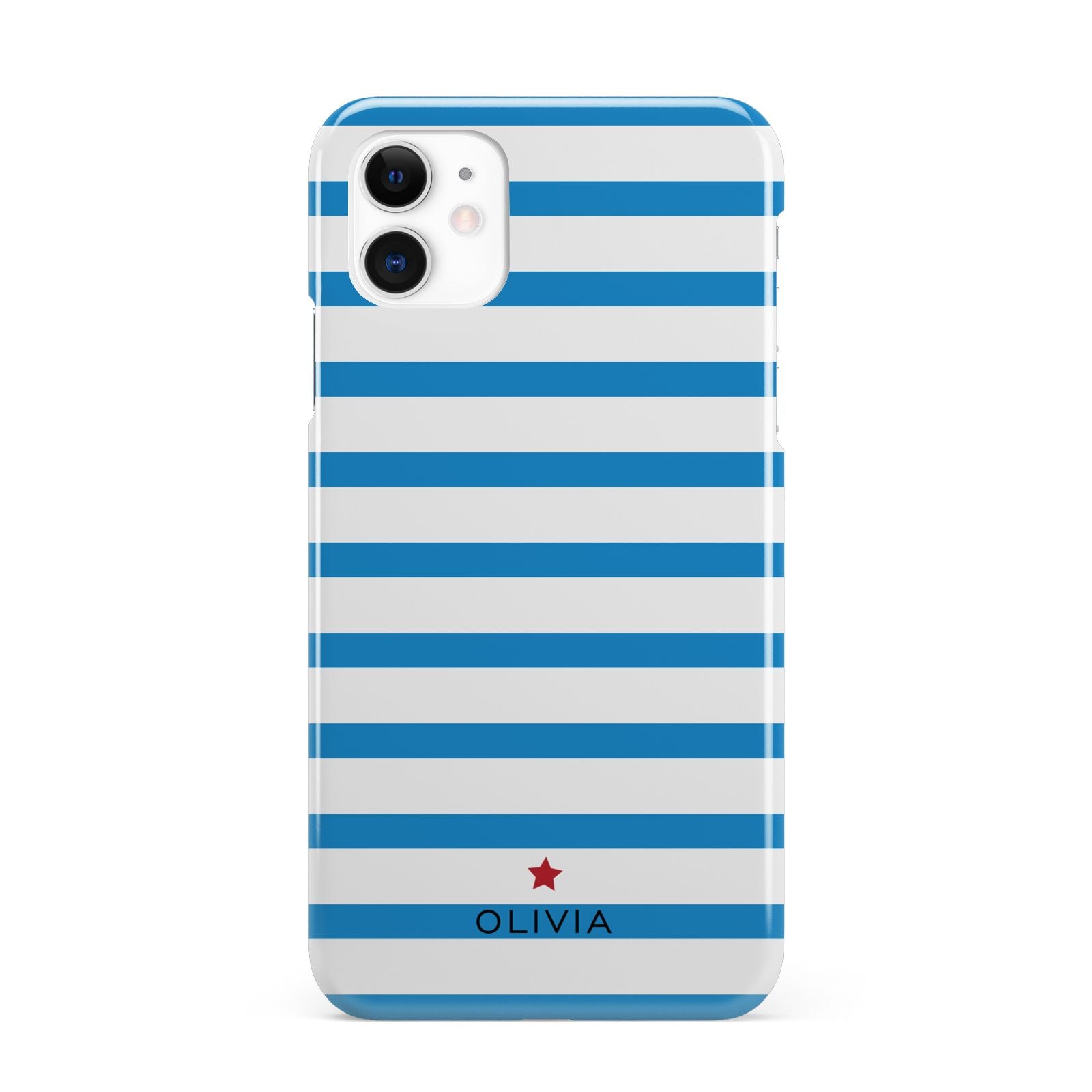 Personalised Name Blue White iPhone 11 3D Snap Case