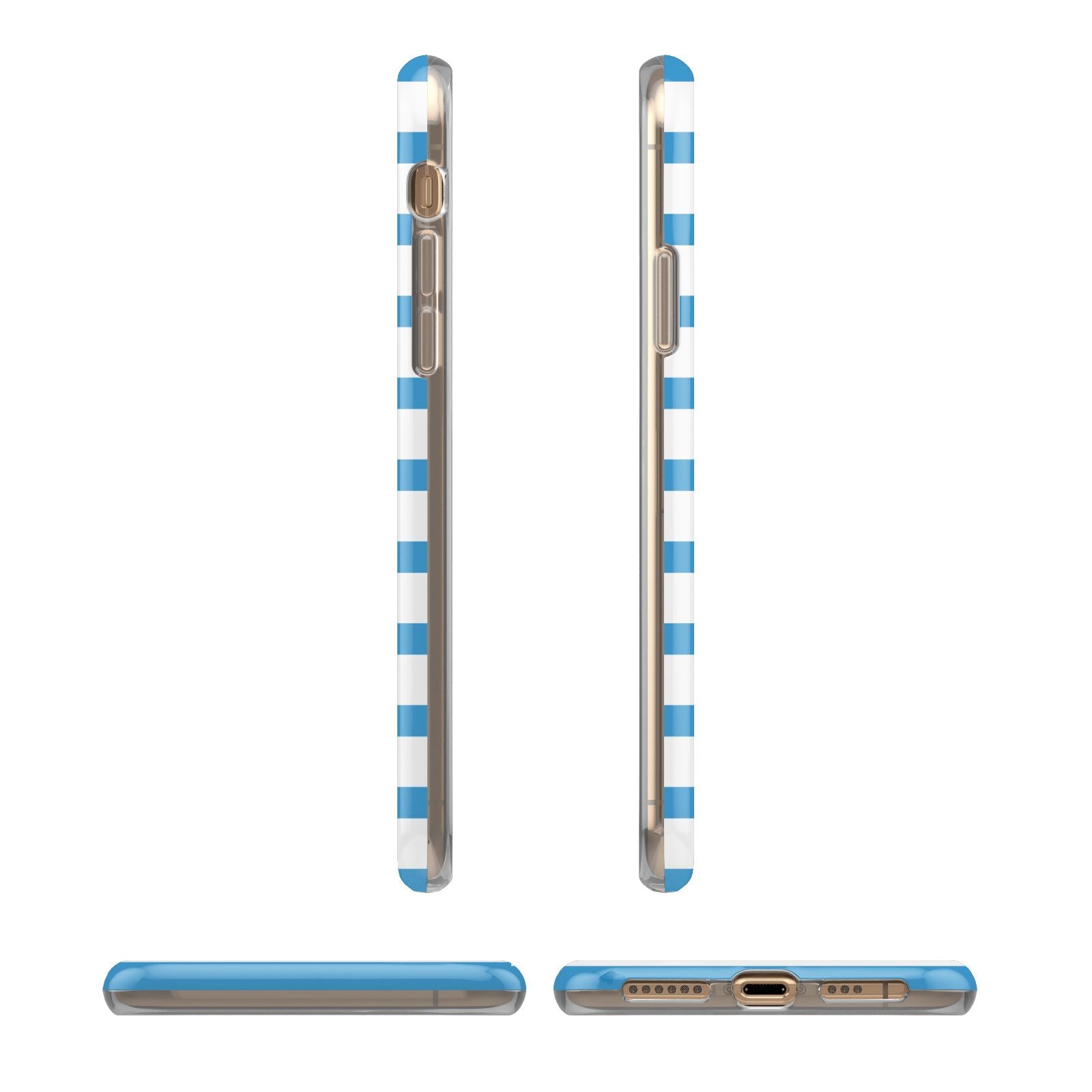 Personalised Name Blue White iPhone 11 3D Tough Case Angle Images