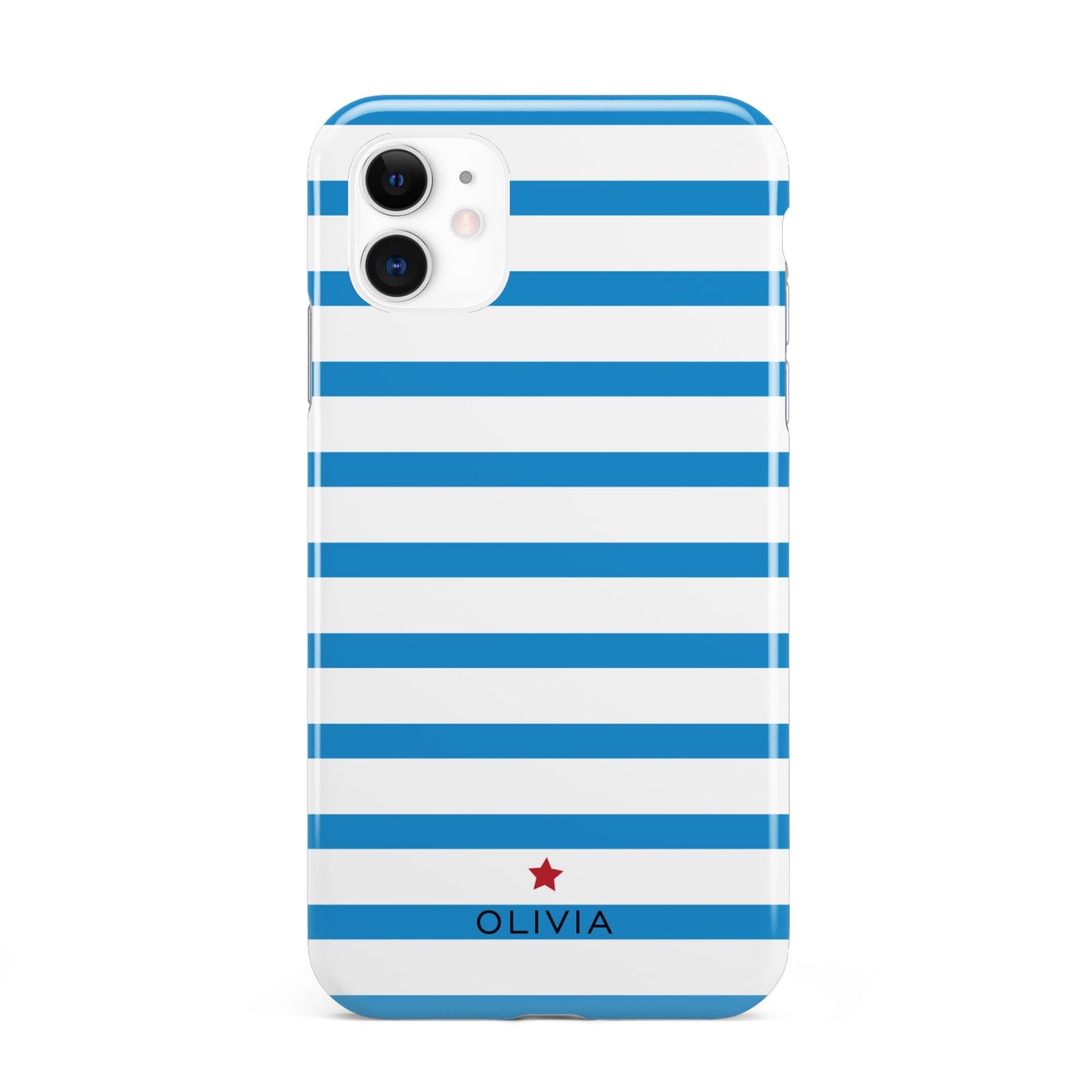 Personalised Name Blue White iPhone 11 3D Tough Case