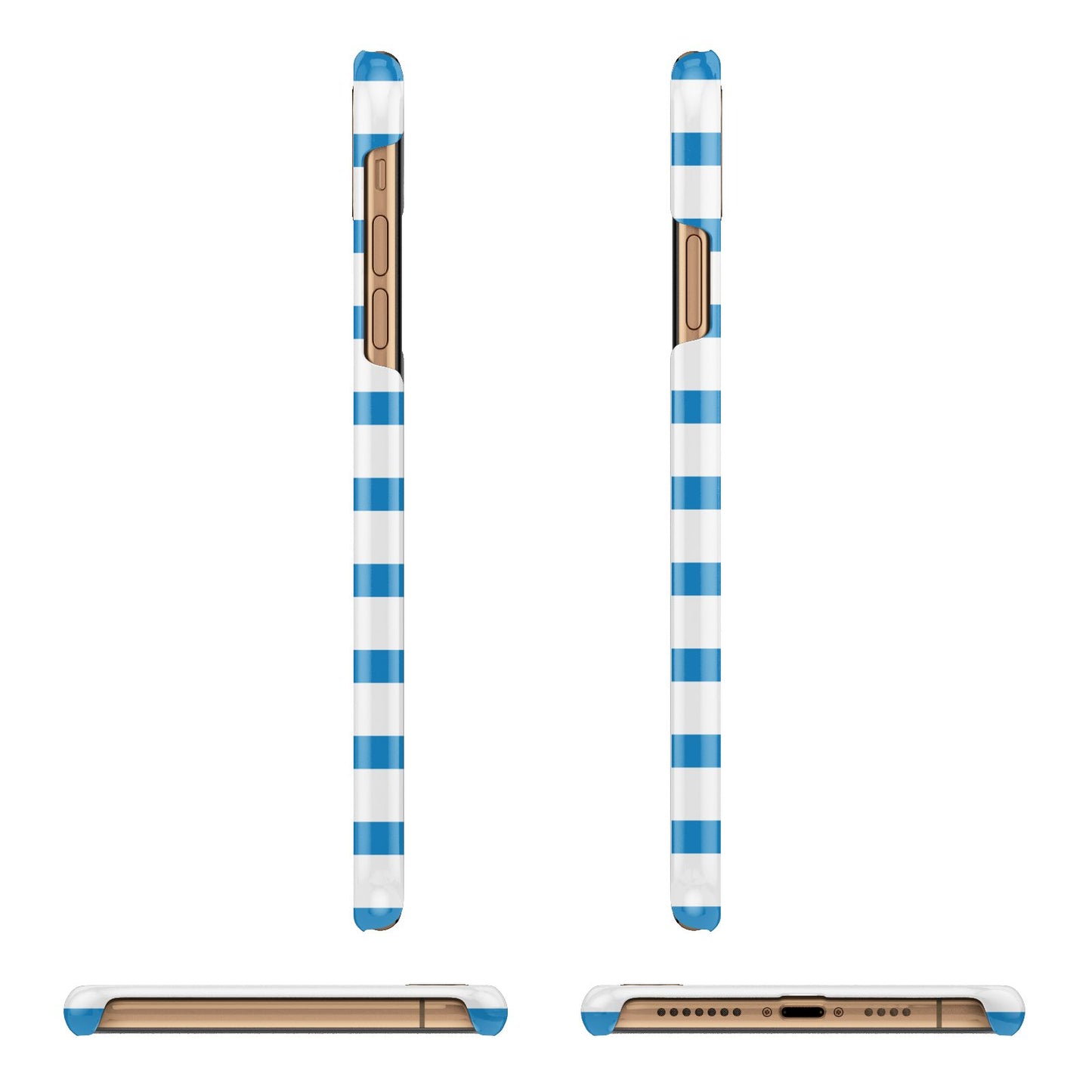 Personalised Name Blue White iPhone 11 Pro Max 3D Snap Case Angle Images