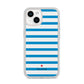 Personalised Name Blue White iPhone 14 Clear Tough Case Starlight
