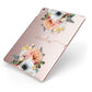 Personalised Name Clear Floral Apple iPad Case on Rose Gold iPad Side View