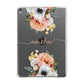 Personalised Name Clear Floral Apple iPad Grey Case