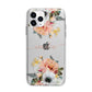 Personalised Name Clear Floral Apple iPhone 11 Pro Max in Silver with Bumper Case
