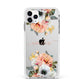 Personalised Name Clear Floral Apple iPhone 11 Pro Max in Silver with White Impact Case