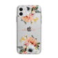 Personalised Name Clear Floral Apple iPhone 11 in White with Bumper Case