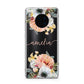 Personalised Name Clear Floral Huawei Mate 30